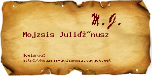 Mojzsis Juliánusz névjegykártya